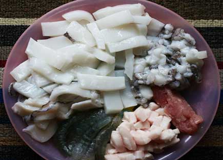 nguyên liệu làm chả mực