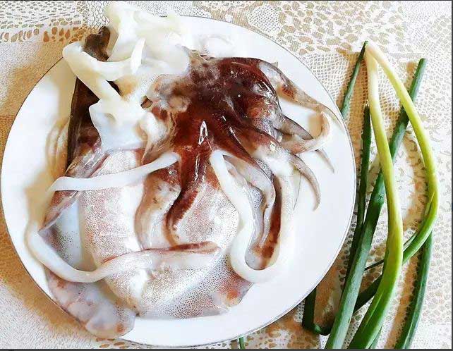 nguyên liệu làm mực nang hấp gừng
