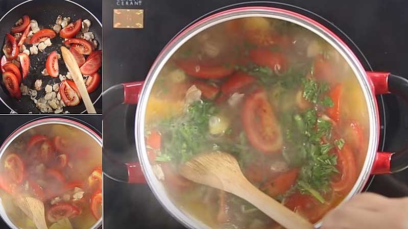 Tiến Hành Làm Món Nghêu Nấu Canh Chua