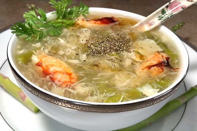 Thành phẩm súp thịt ghẹ