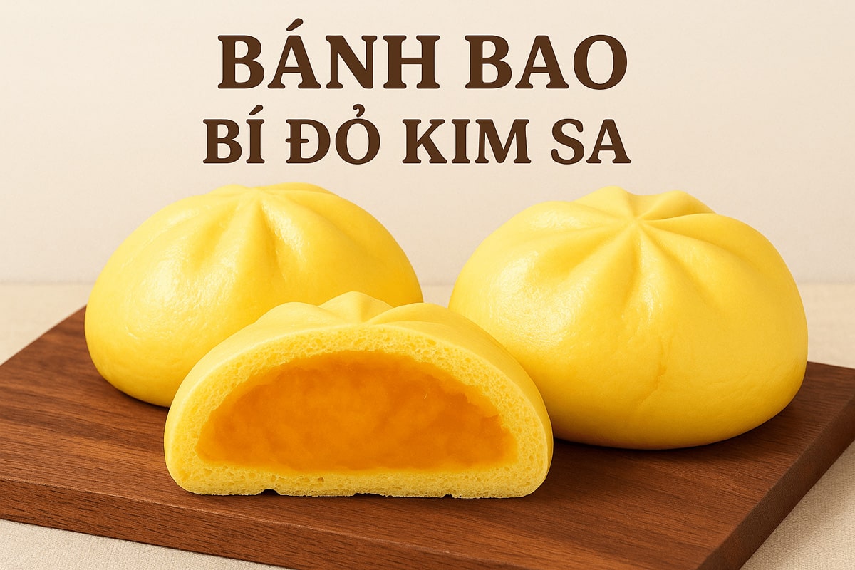 Bánh Bao Bí Đỏ Kim Sa – Món Ngon Tiện Lợi Cho Mọi Nhà