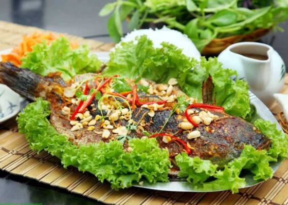 cá mú đỏ nướng bơ chanh