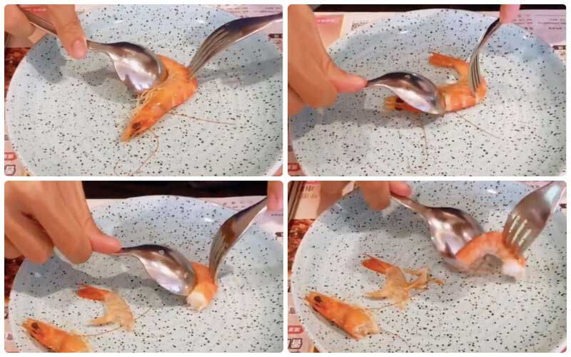 Cách bóc vỏ tôm luộc nhanh