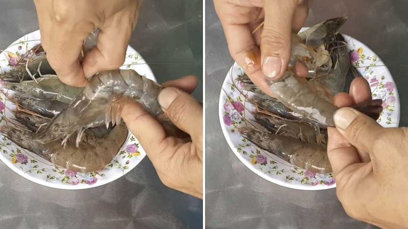 Cách bóc vỏ tôm sống nhanh